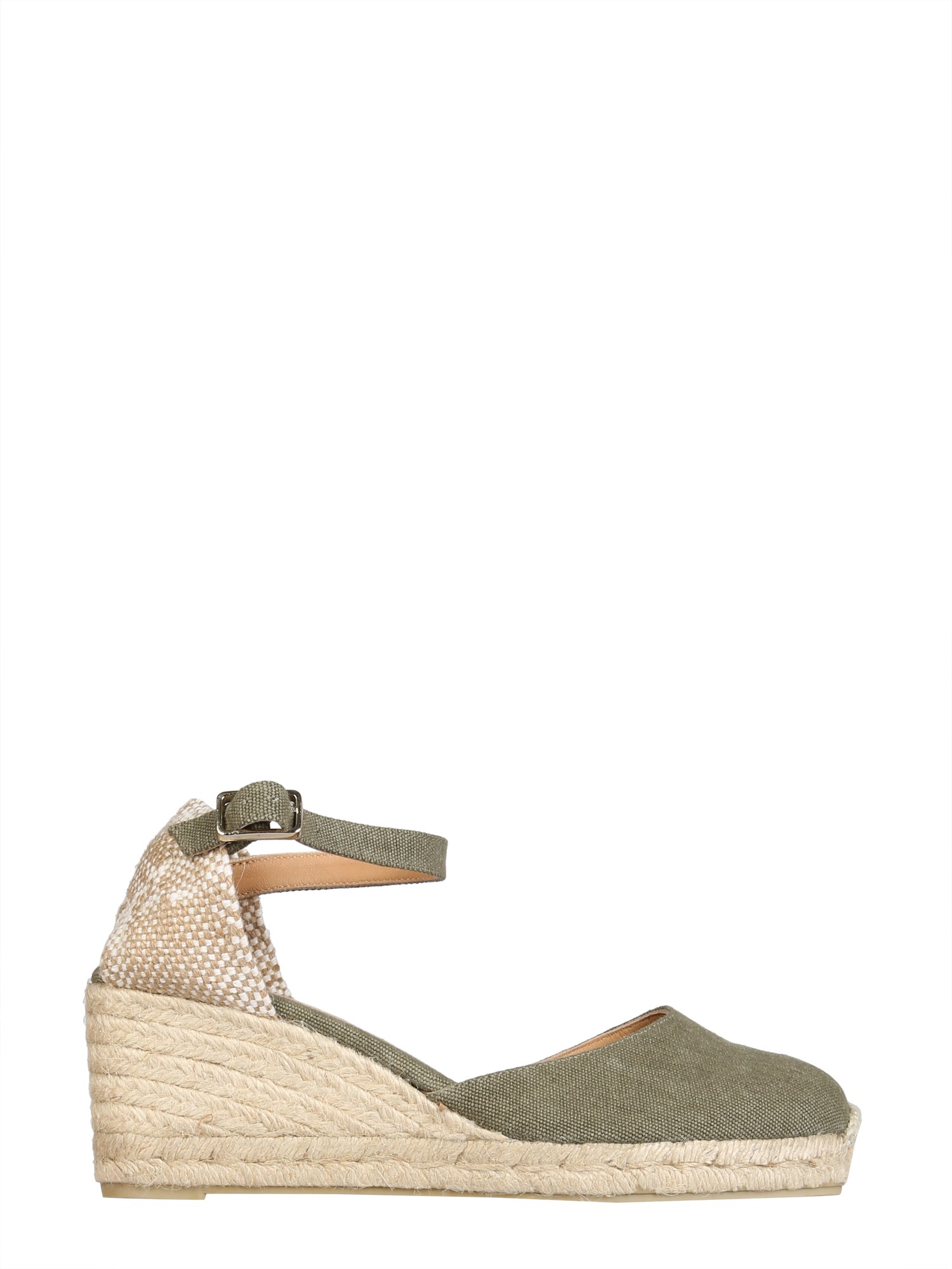 Castaã±er Carol Canvas Wedge Espadrilles In Green