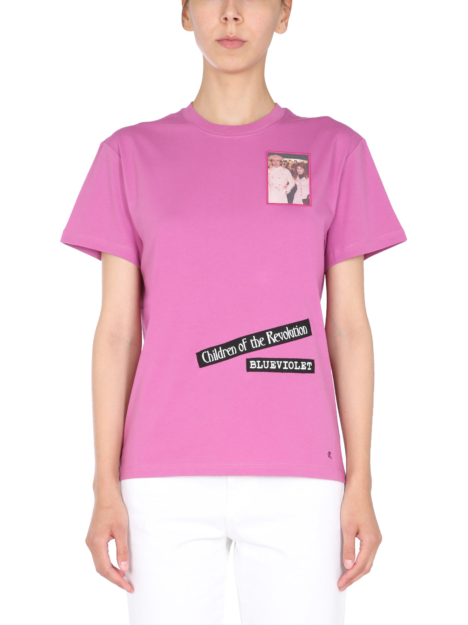 Shop Raf Simons Crew Neck T-shirt In Pink