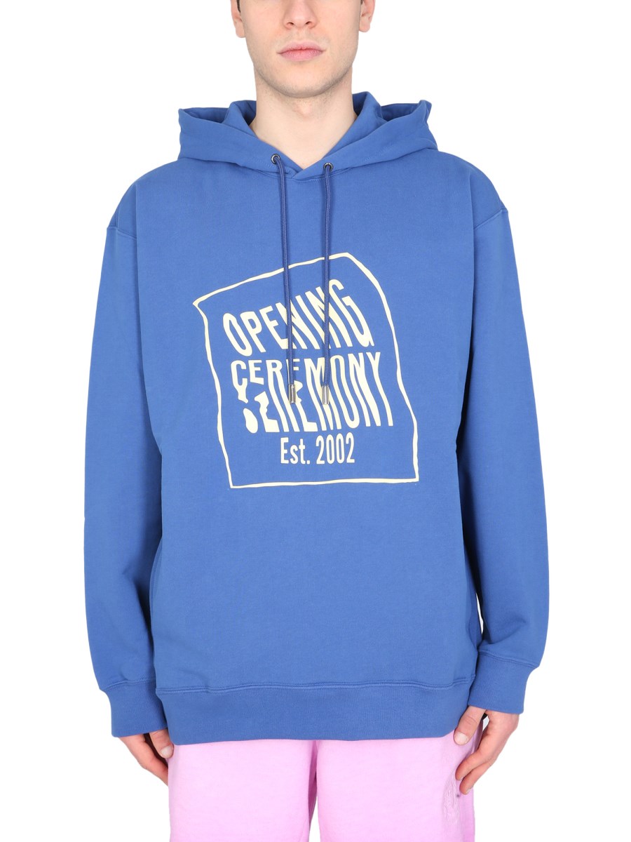 OPENING CEREMONY COTTON HOODED SWEATSHIRT WITH LOGO BOX Eleonora Bonucci