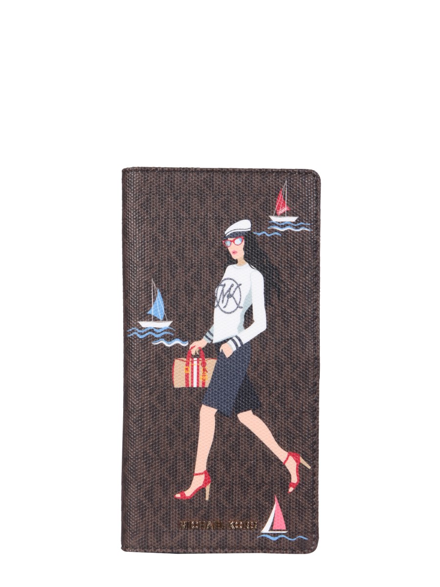 MICHAEL BY MICHAEL KORS BEDFORD TRAVEL WALLET WITH JET SET GIRLS