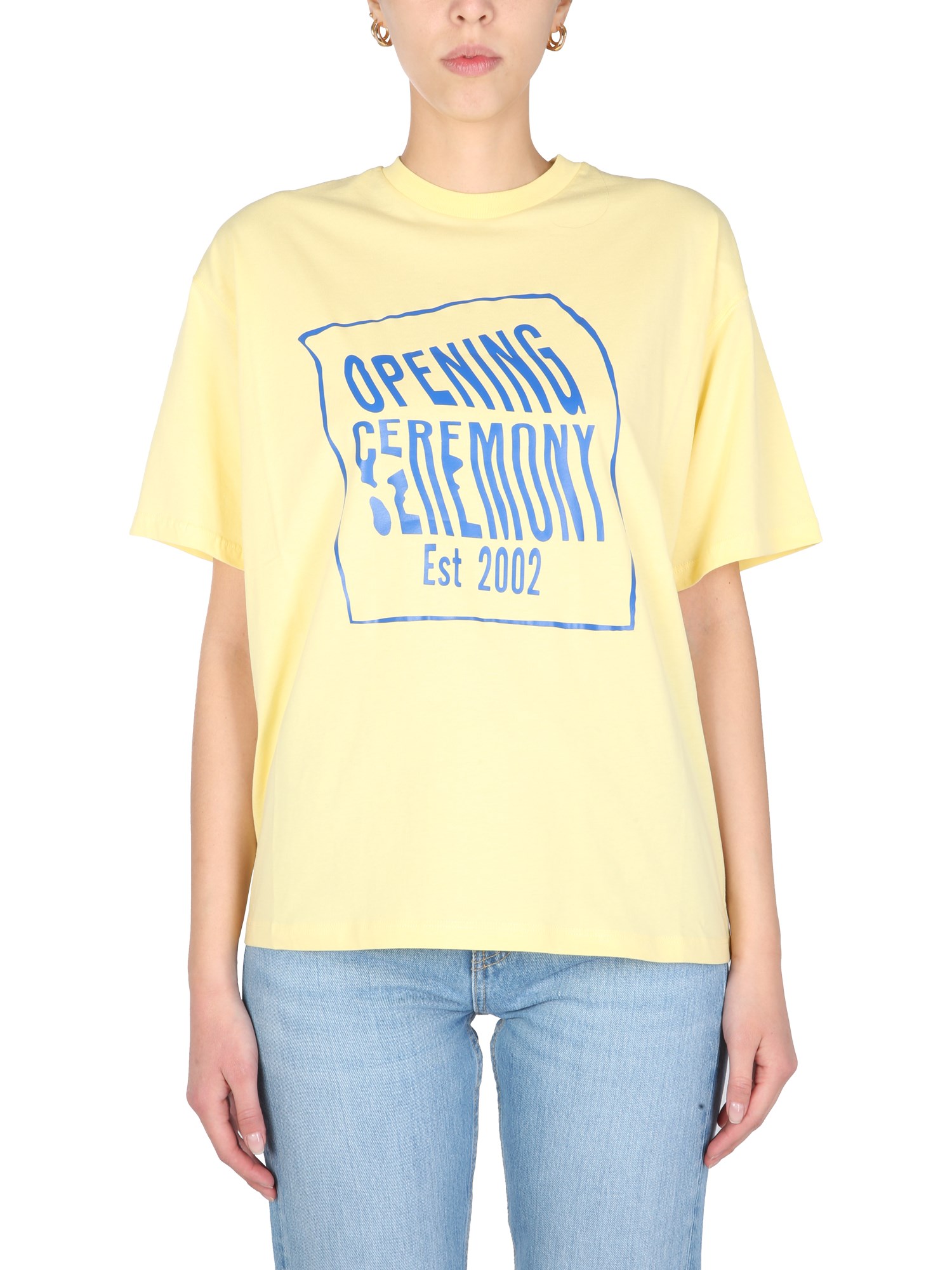 Opening Ceremony Warped Logo-print Short-sleeve T-shirt In Yellow
