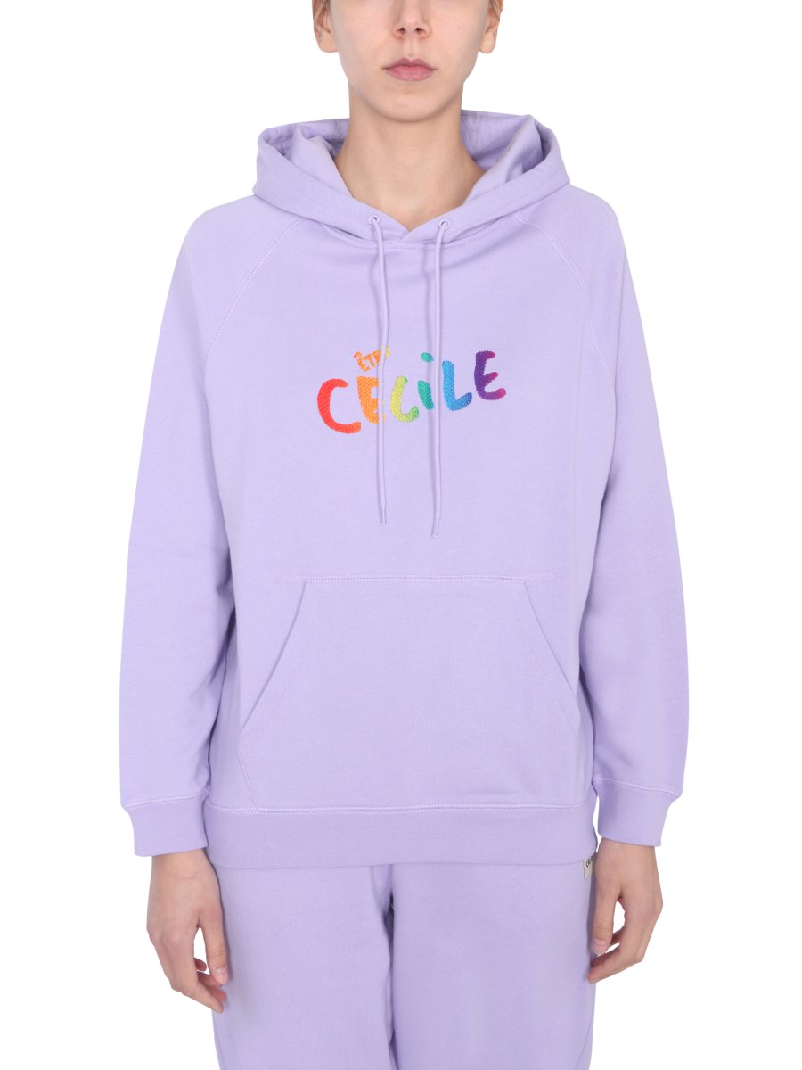 ÊTRE CÉCILE FELPA CON CAPPUCCIO DI COTONE CON LOGO MULTICOLOR FLOCCATO