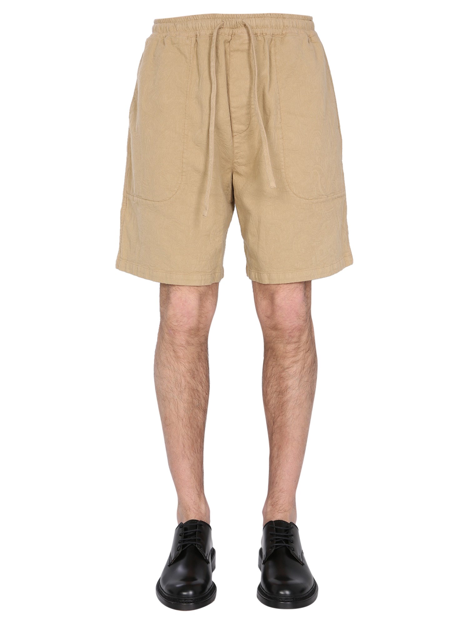 Ymc You Must Create Ymc Paisley Jacquard Shorts In Beige