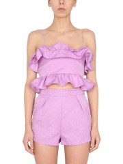 MSGM - TOP CROPPED CON ROUCHES