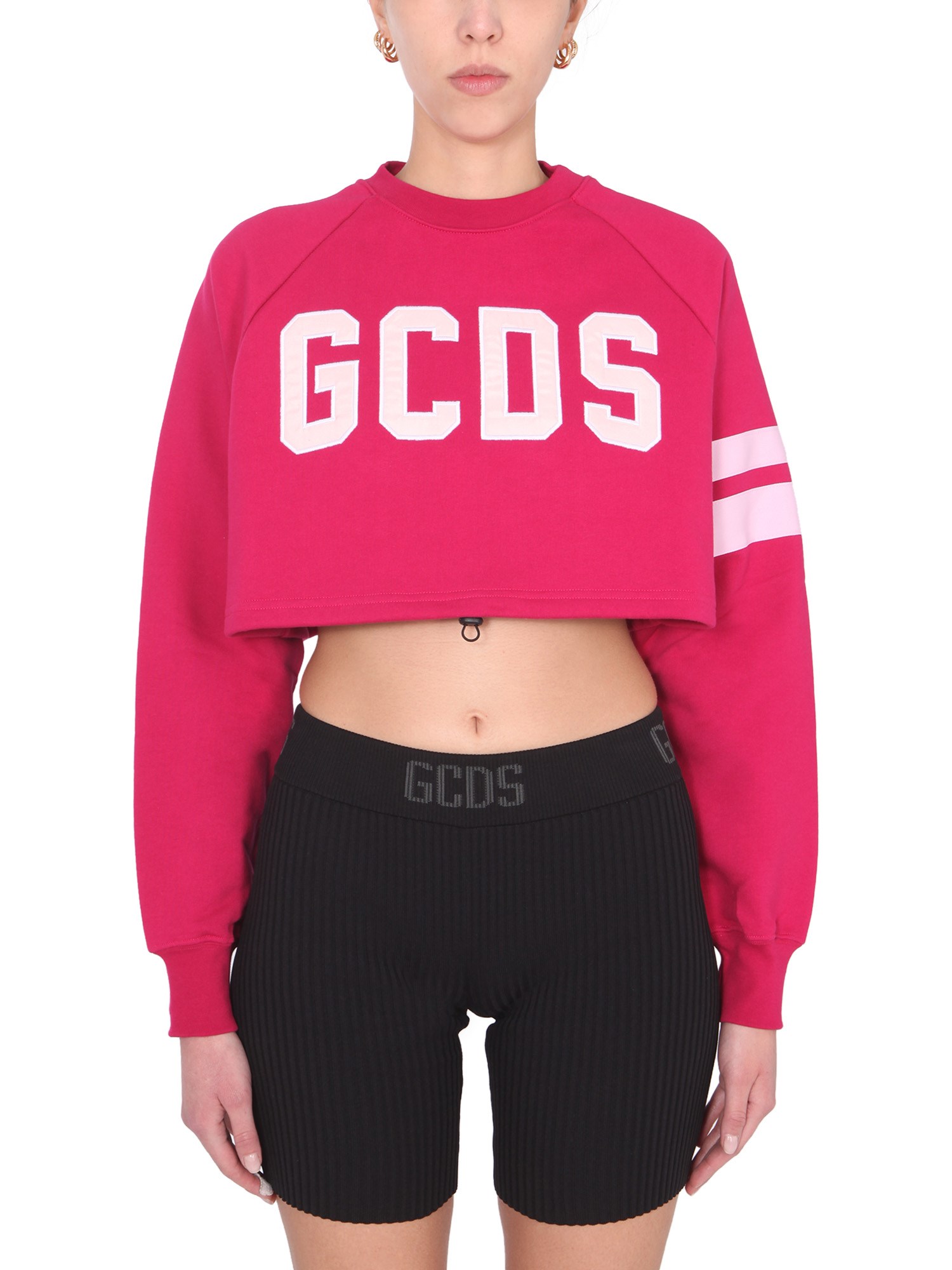 gcds cropped sweatshirt with logo