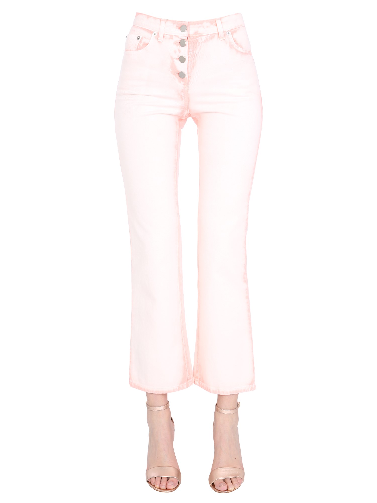 Alberta Ferretti Acid-wash Bootcut Jeans In Pink