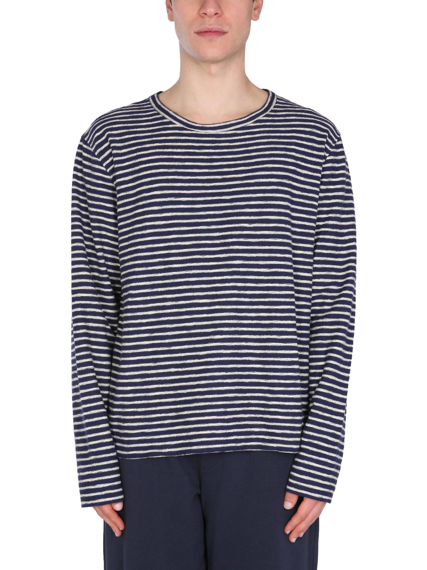 ymc "x" striped sweatshirt