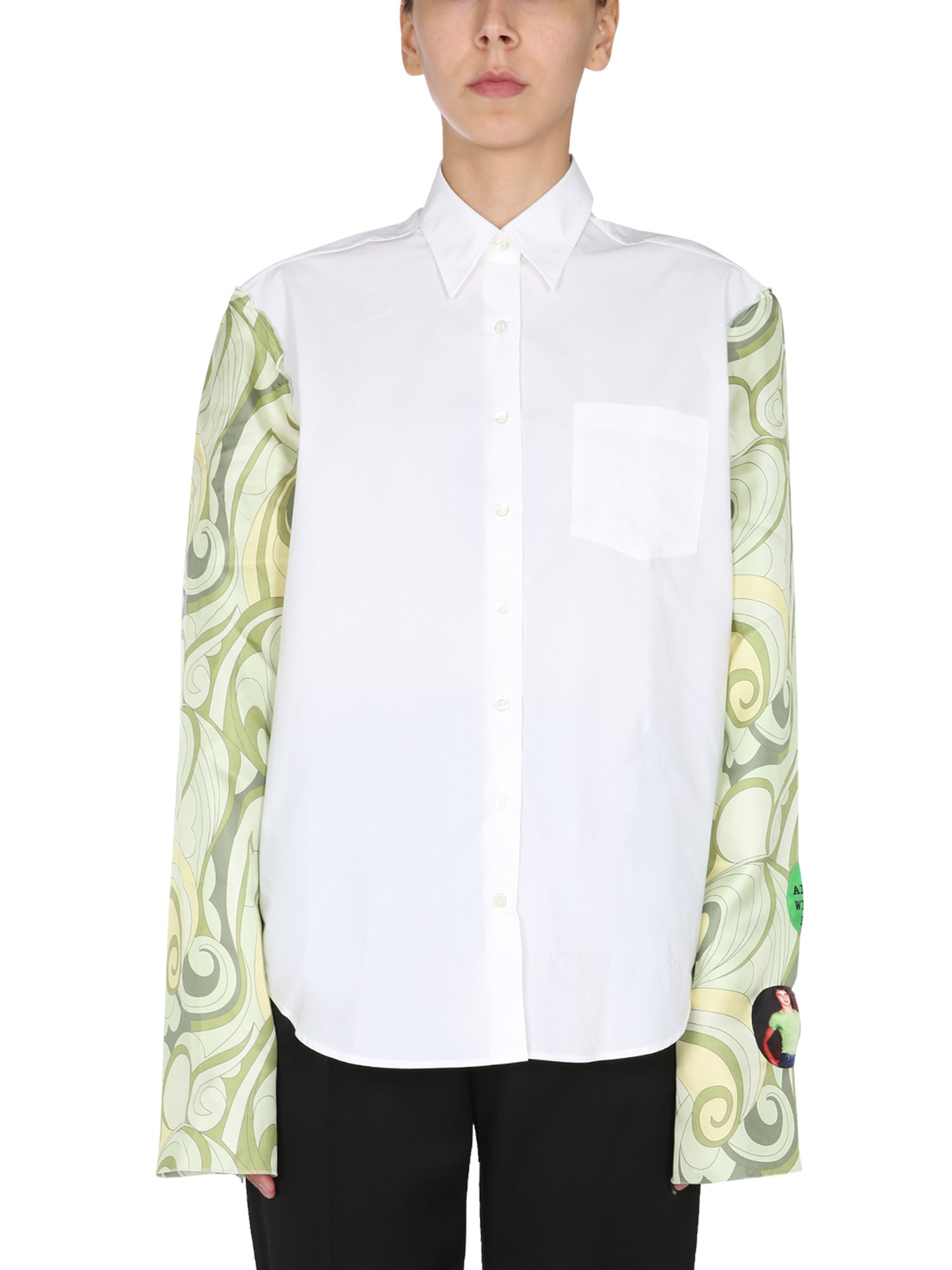 Shop Raf Simons Regular Fit Shirt In Yellow