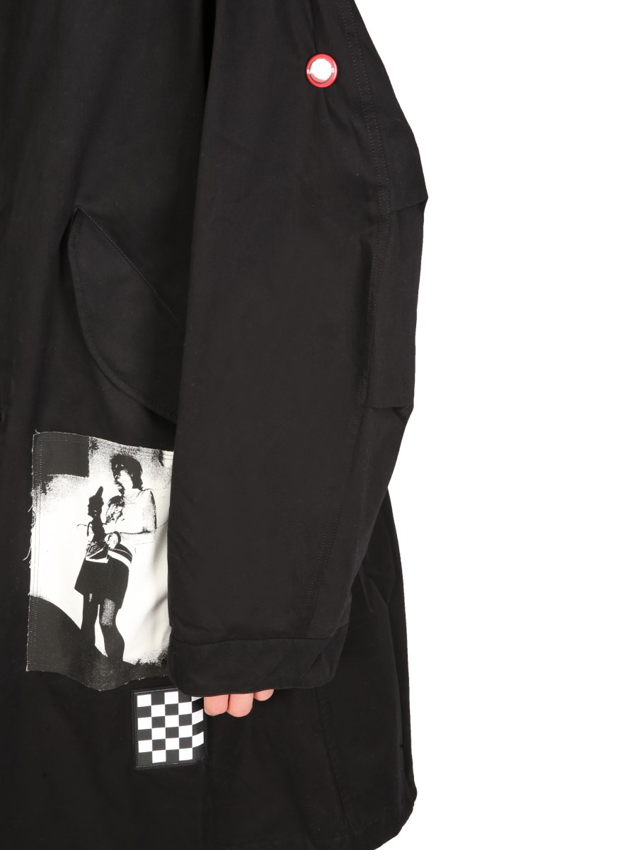 FRED PERRY X RAF SIMONS - UNLINED OVERSIZE FIT COTTON PARKA FRED PERRY X RAF SIMONS - UNLINED OVERSIZE FIT COTTON PARKA