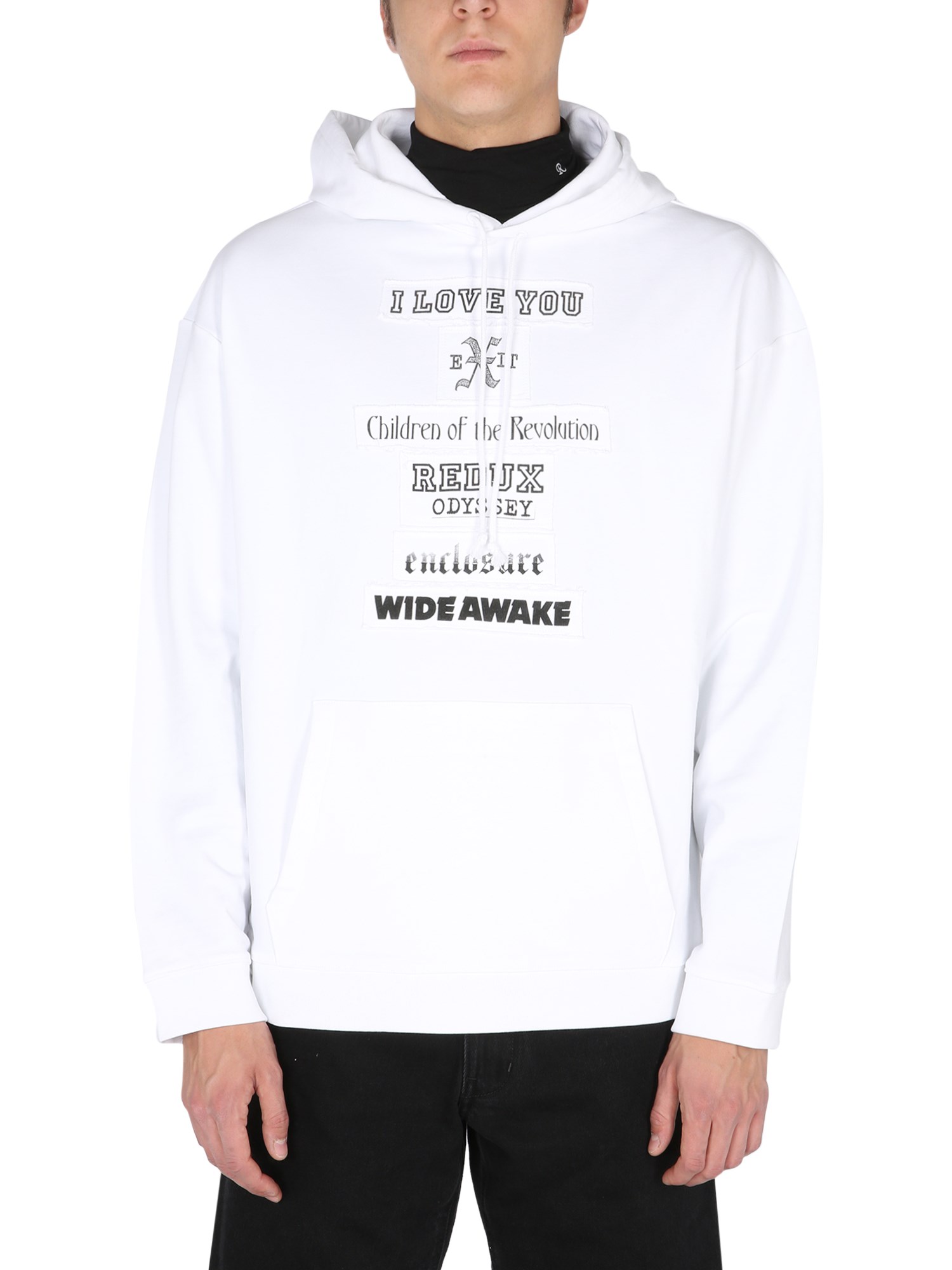 Shop Raf Simons Hoodie In White