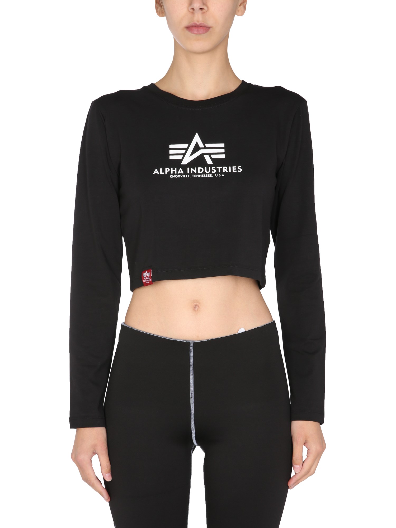 Shop Alpha Industries Cropped Fit T-shirt In Black