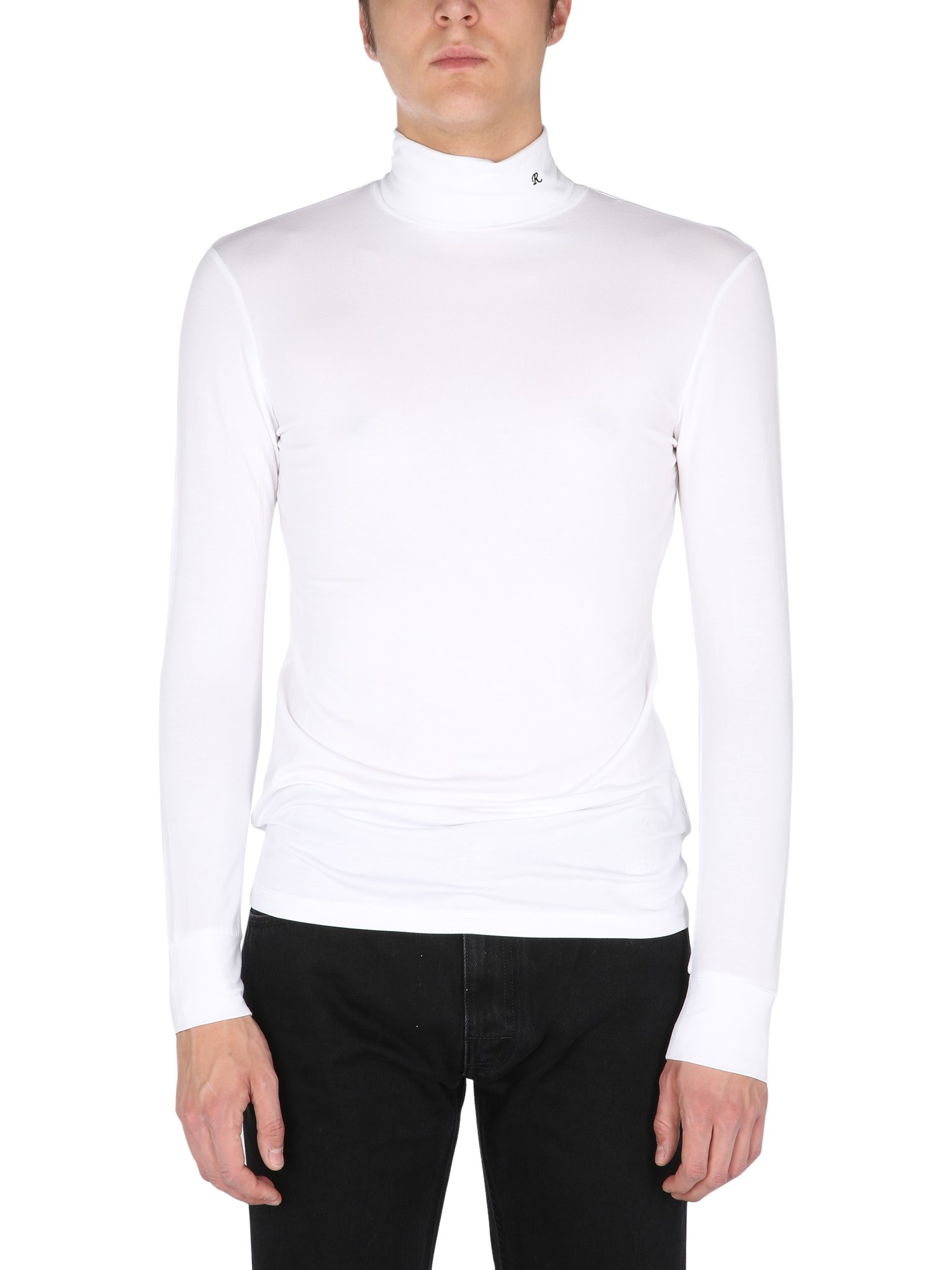 Raf Simons White Archive Redux 'r' Embroidery Turtleneck In White