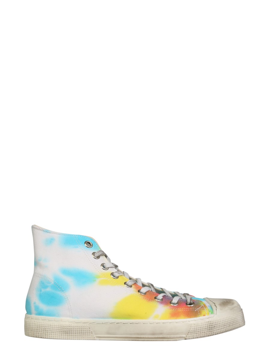 GIENCHI - HIGH JEAN MICHEL CANVAS SNEAKERS WITH BANDANA PRINT