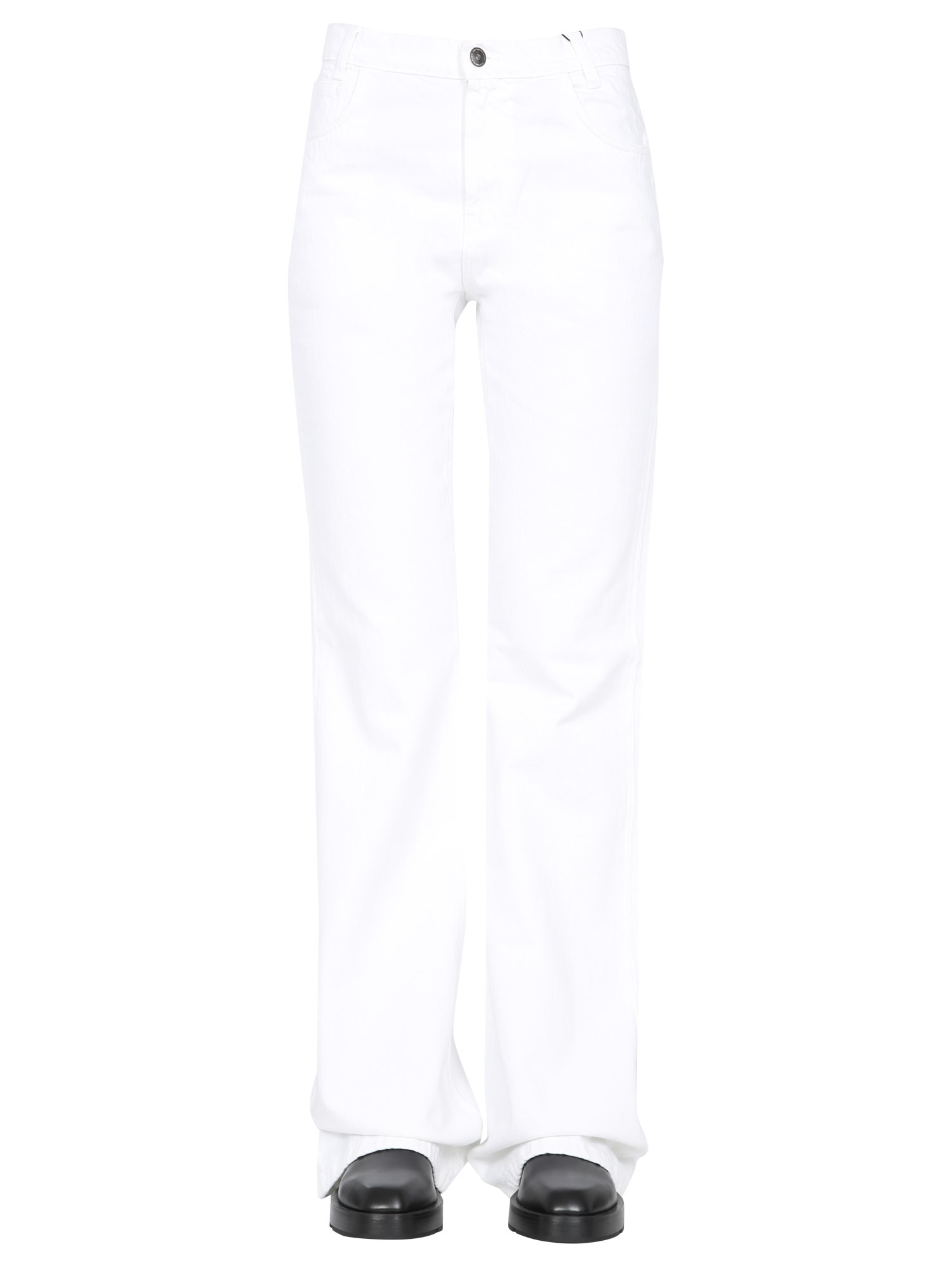 Shop Raf Simons Flared Jeans In White