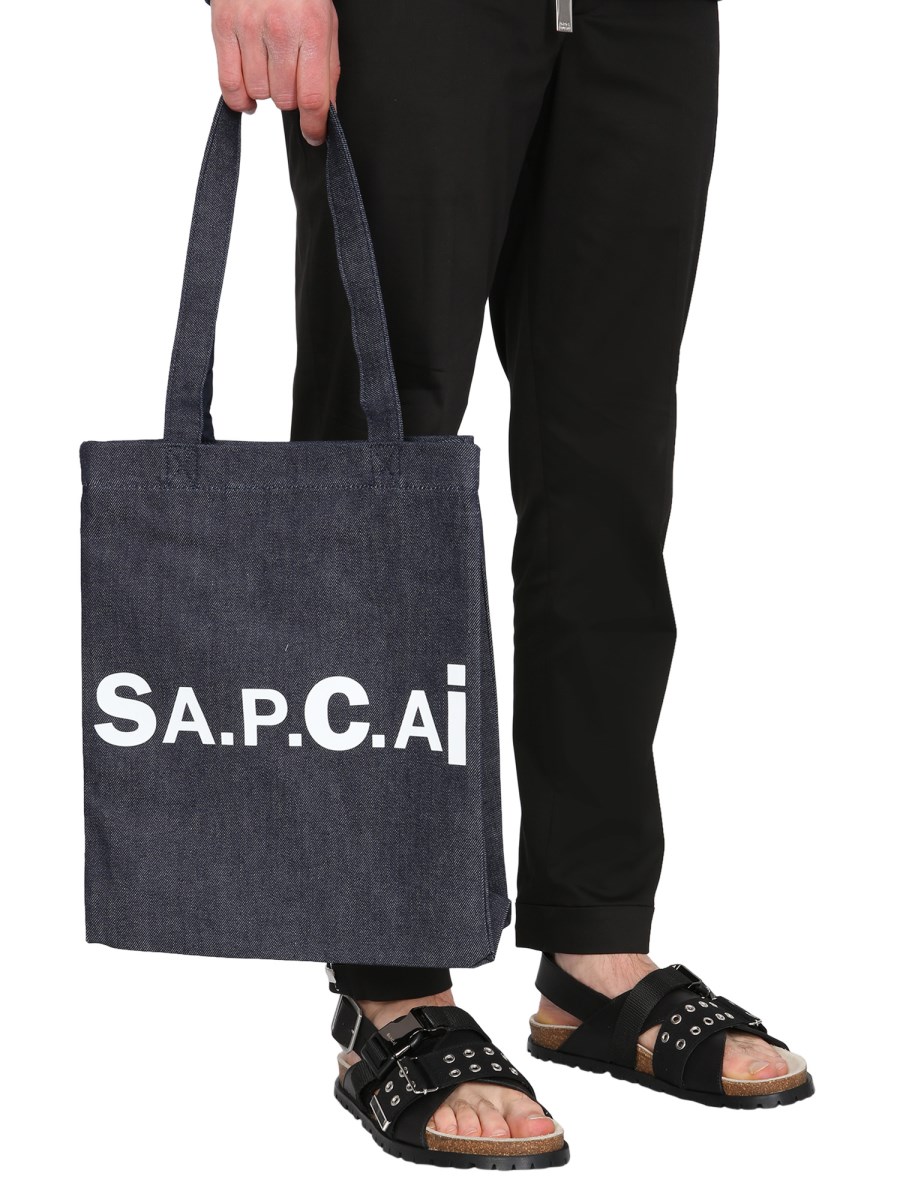 未使用 Sacai x A.P.C Khaki Holly Tote bag A.P.C. x SACAI - HOLLY DENIM TOTE BAG WITH NYLON DETAILS