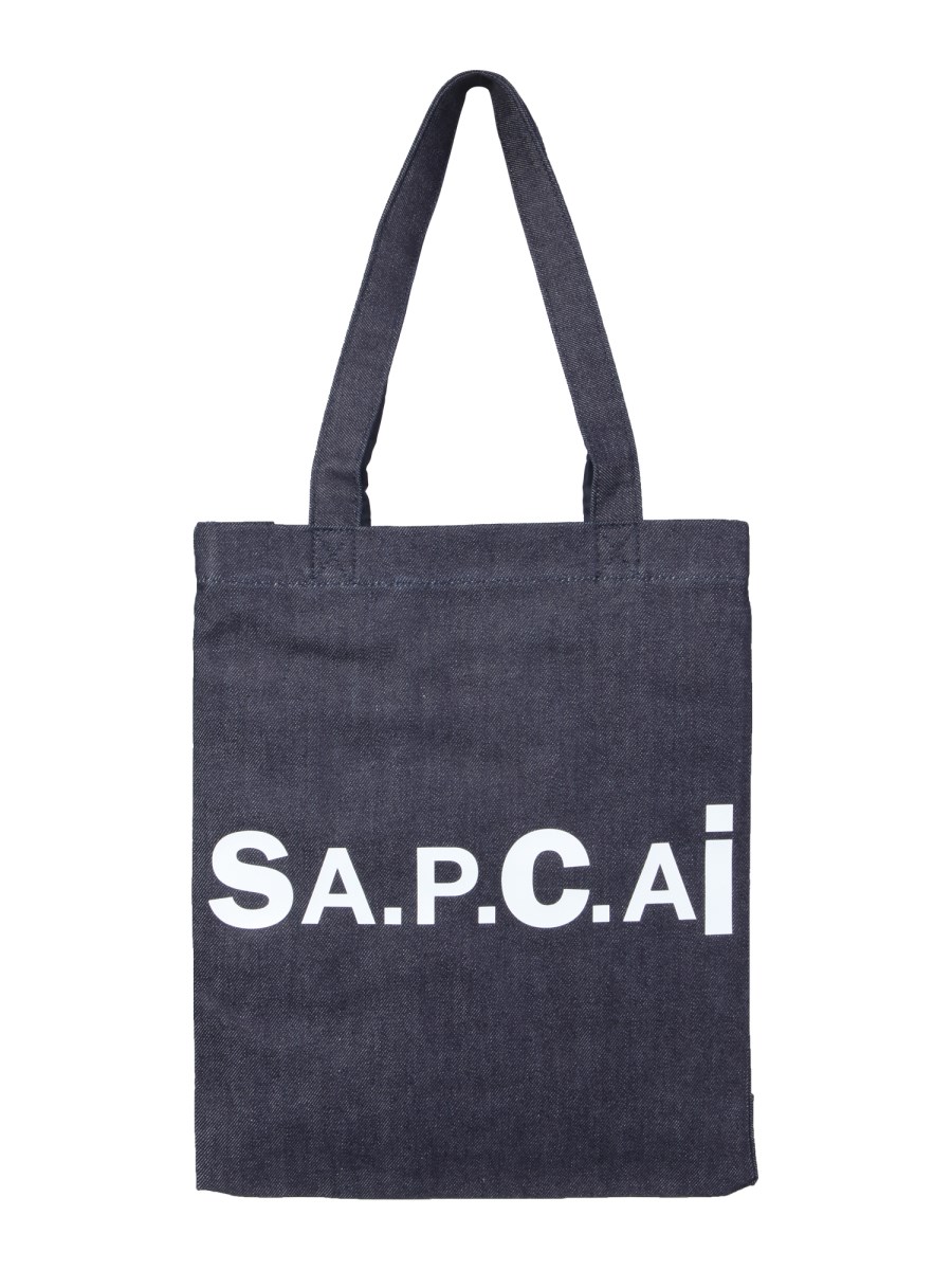 A.P.C. x SACAI - HOLLY DENIM TOTE BAG WITH NYLON DETAILS - Eleonora Bonucci