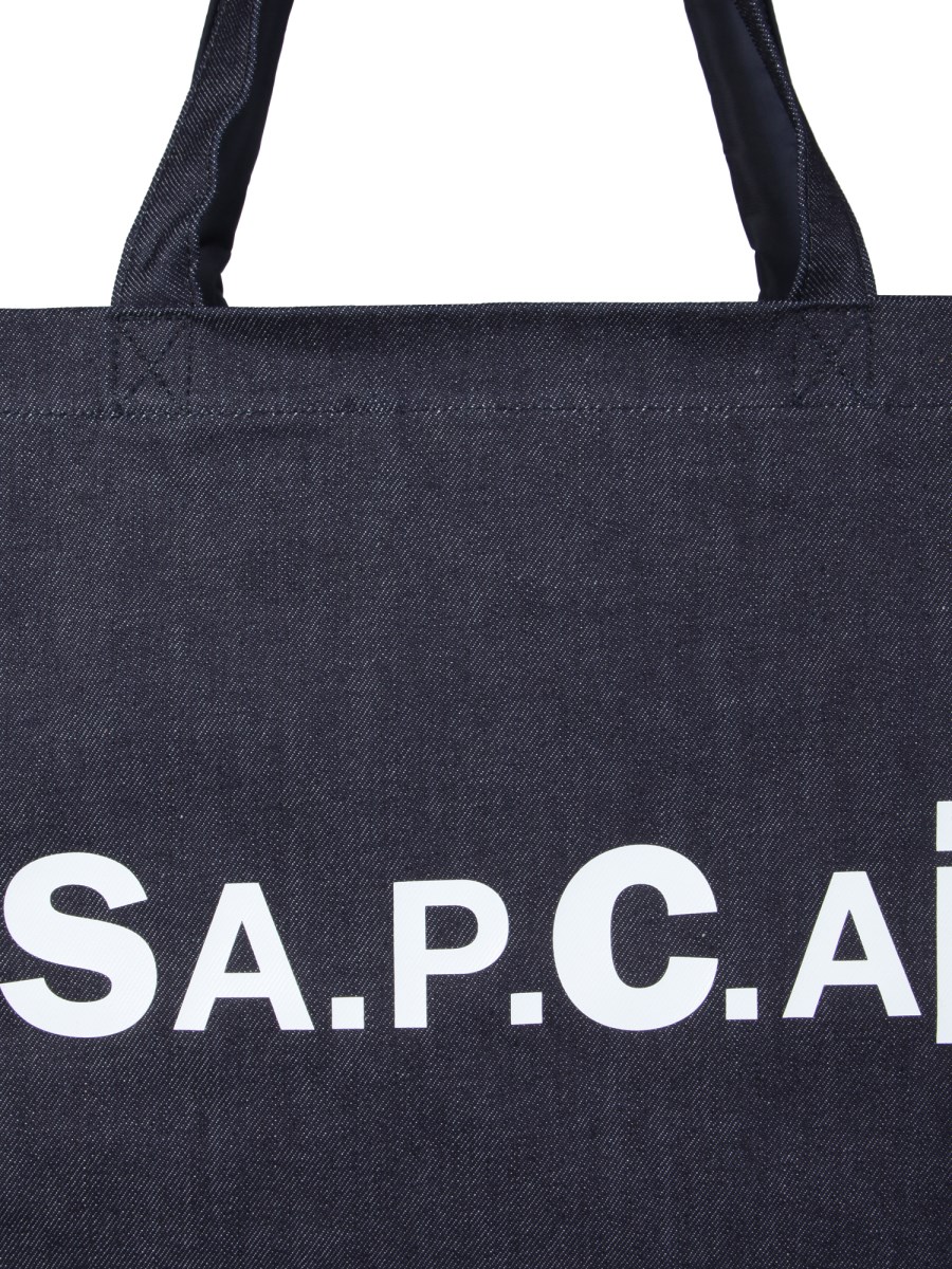 A.P.C. x SACAI - CANDY DENIM TOTE BAG WITH NYLON DETAILS A.P.C. x SACAI - CANDY DENIM TOTE BAG WITH NYLON DETAILS