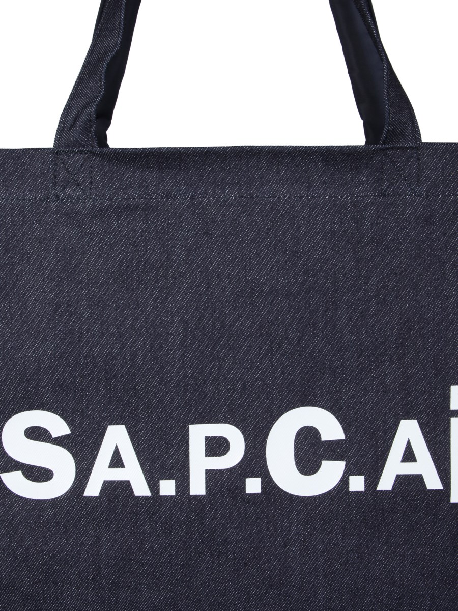 A.P.C. x SACAI - CANDY DENIM TOTE BAG WITH NYLON DETAILS