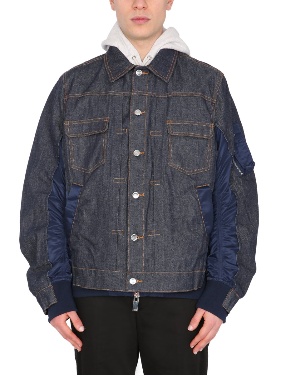 Sacai denim hot sale shirt