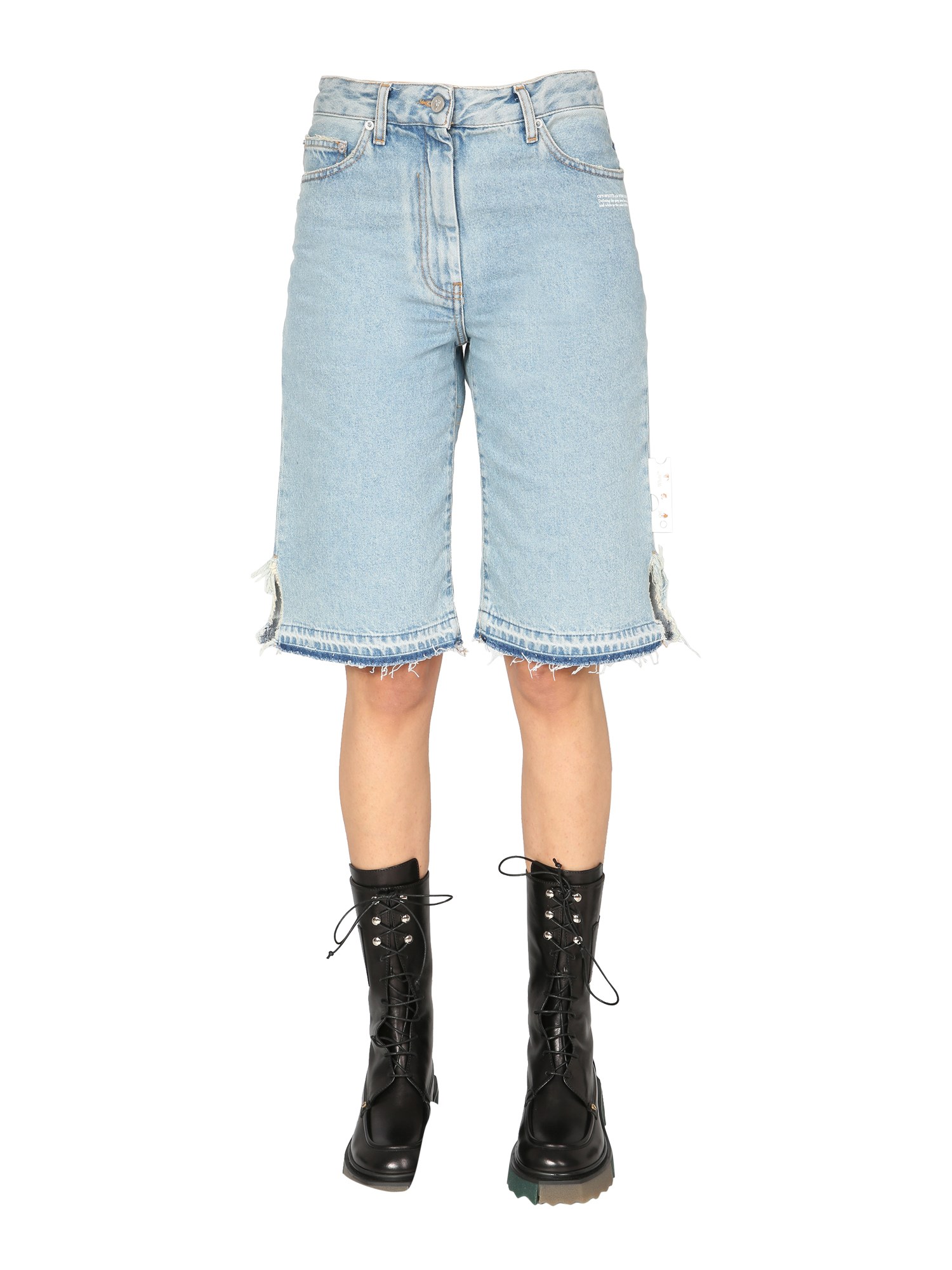 off-white denim shorts