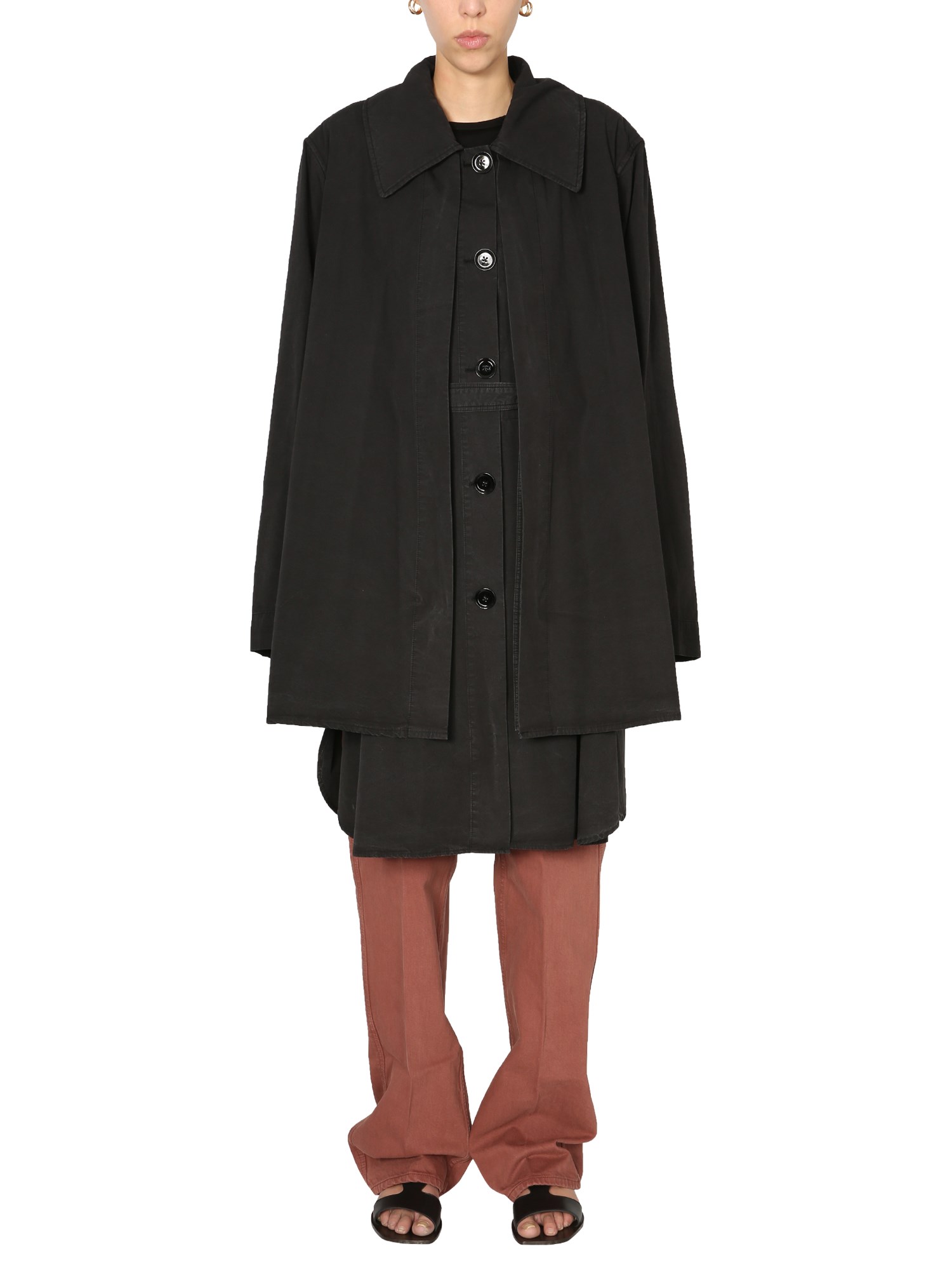 lemaire cappotto in tela di cotone