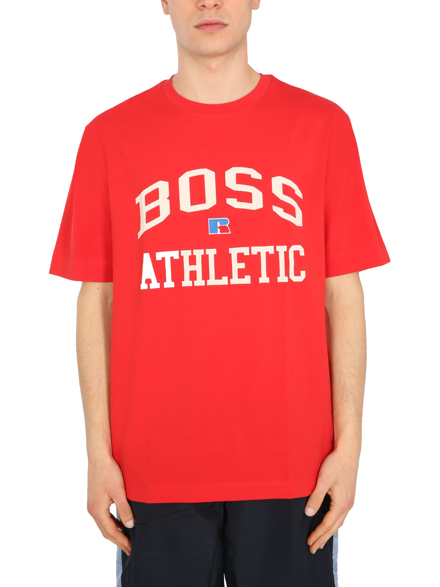 boss boss x russell athletic logo t-shirt