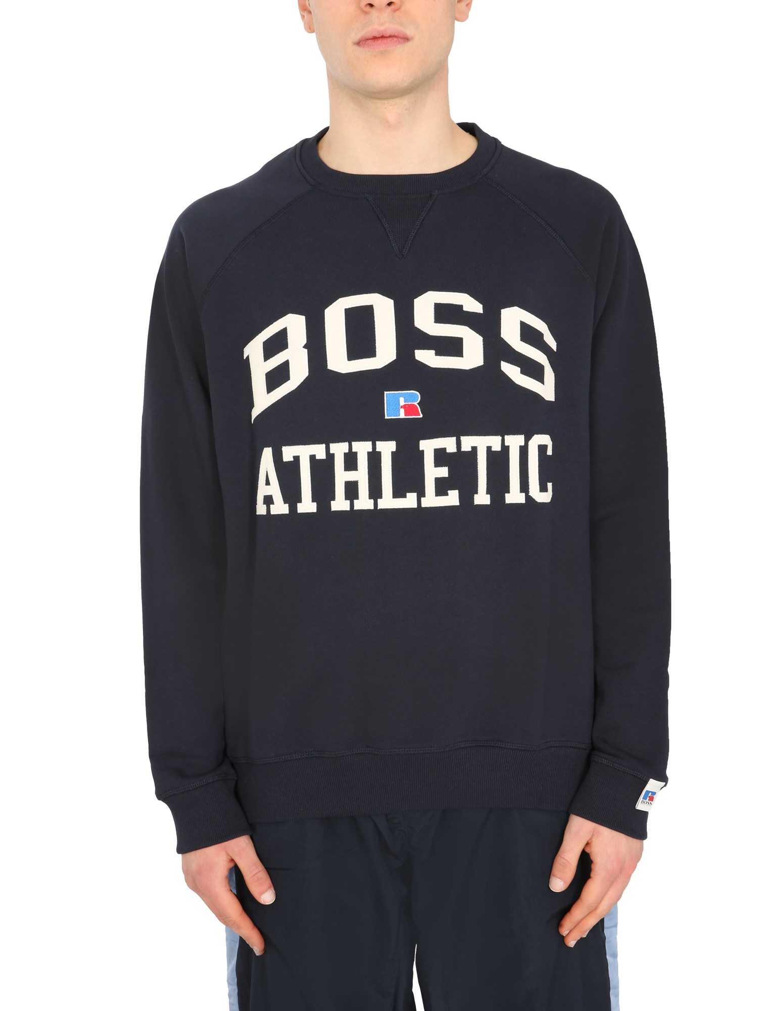 boss boss x russell athletic logo sweatshirt
