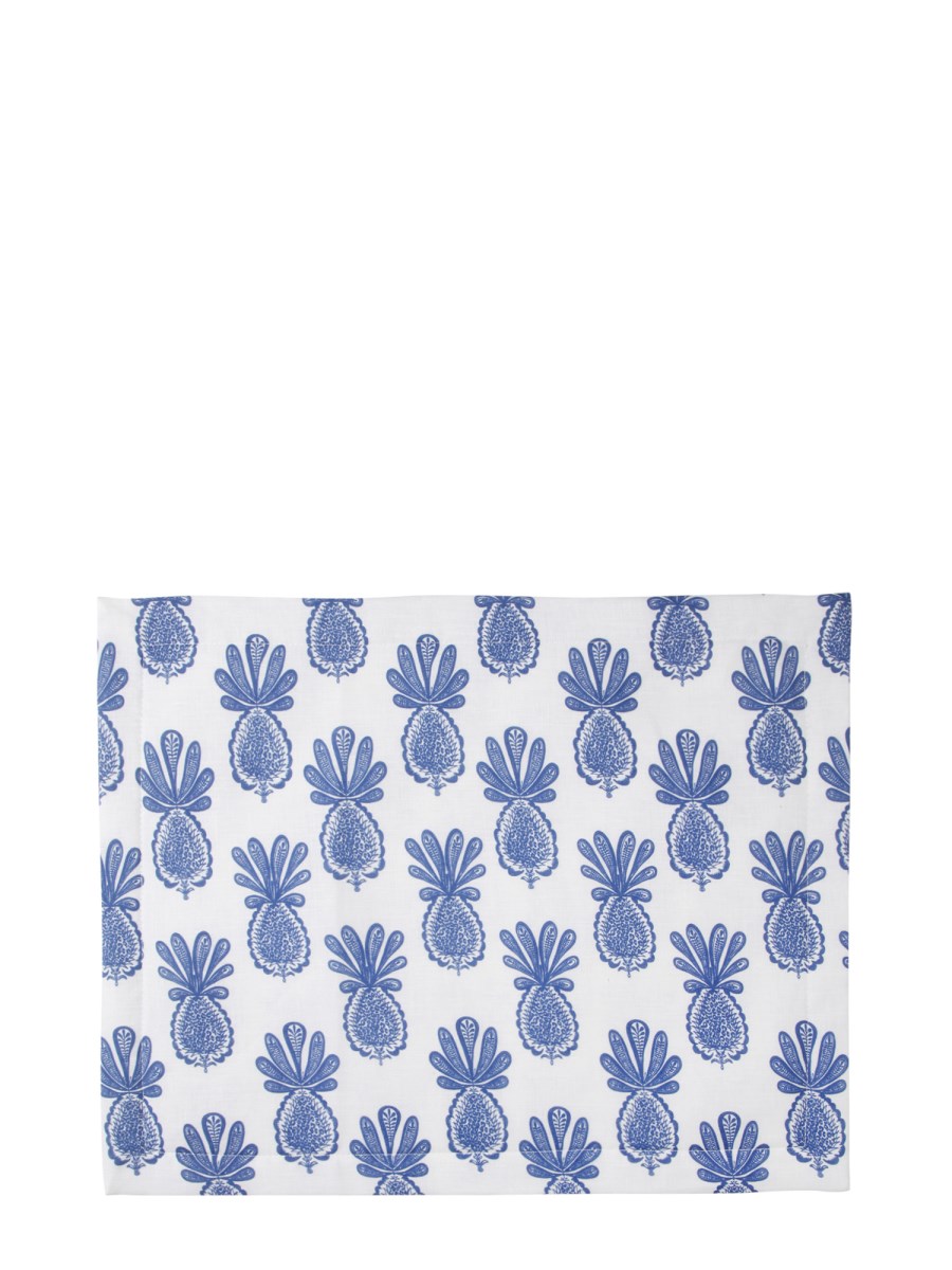 LA DOUBLEJ - SET OF TWO LINEN PLACEMATS WITH PINEAPPLE PRINT