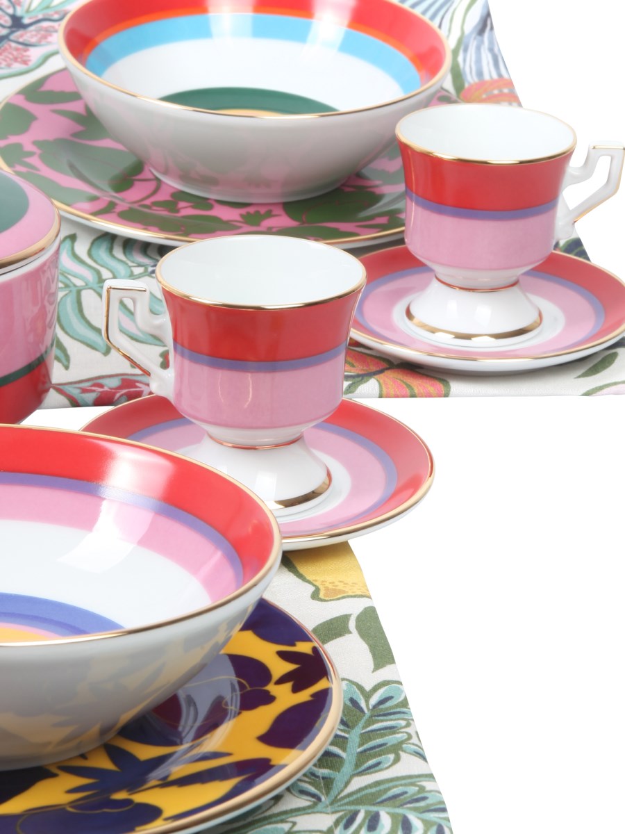 LA DOUBLEJ - SET OF TWO PORCELAIN ESPRESSO CUP WITH RAINBOW PRINT -  Eleonora Bonucci