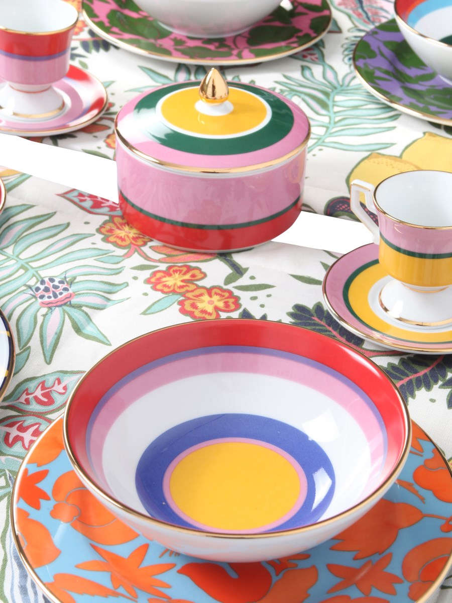 Big Mama cup and saucer set in multicoloured - La Double J