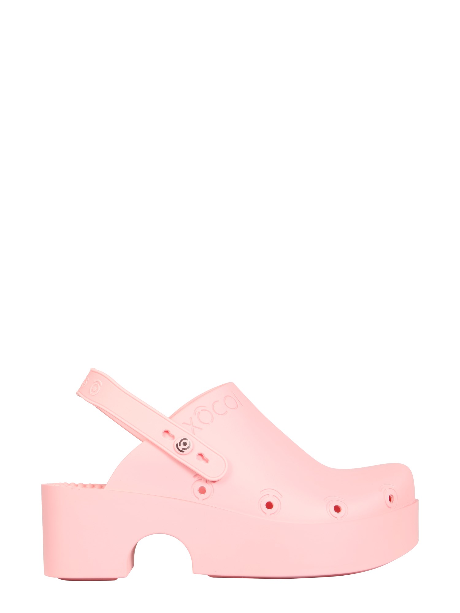 Xocoi Pink Recycled Rubber Clogs With Logo In Pink