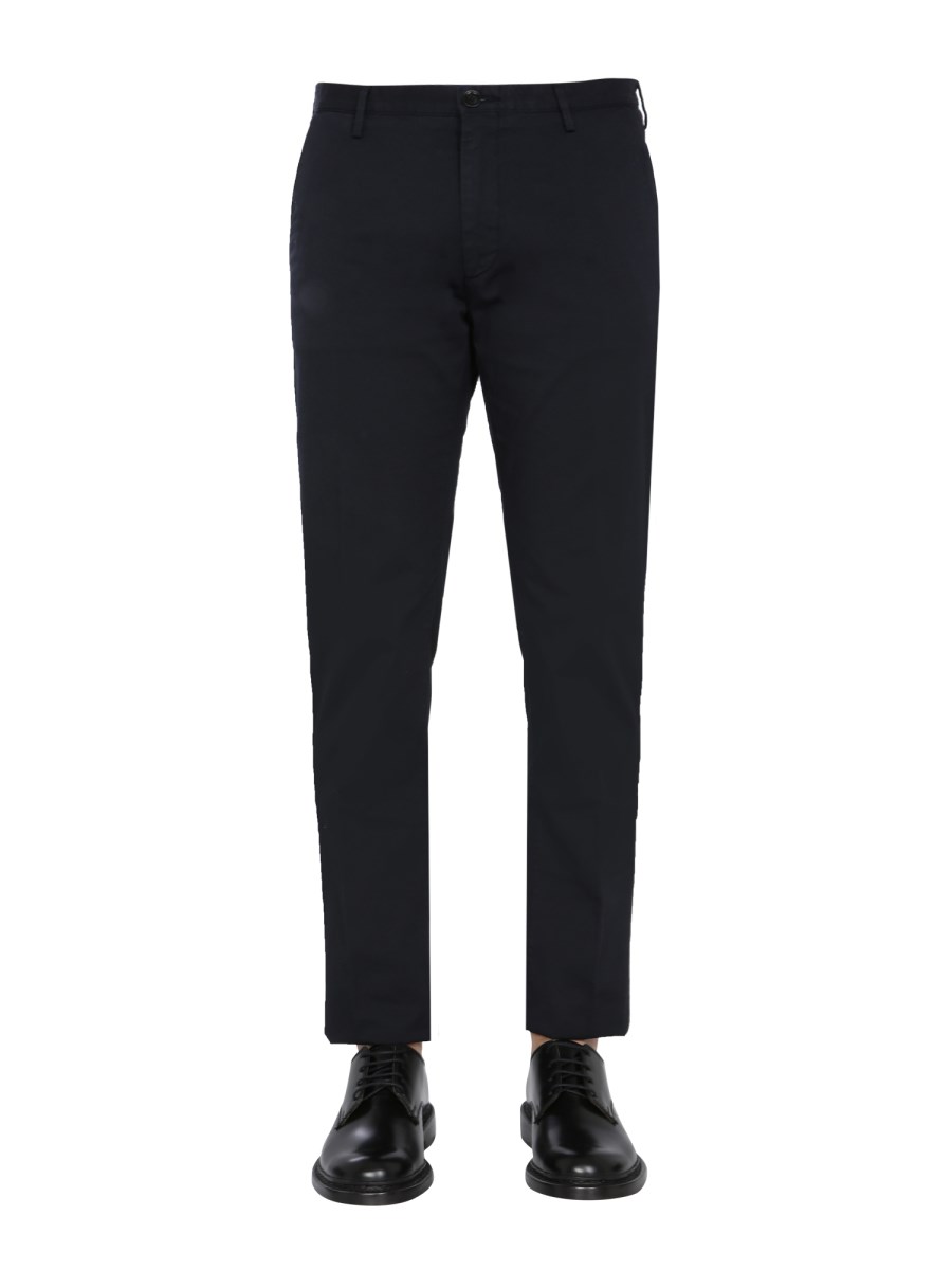 Fitted Pants Black Stretch Cotton Gabardine