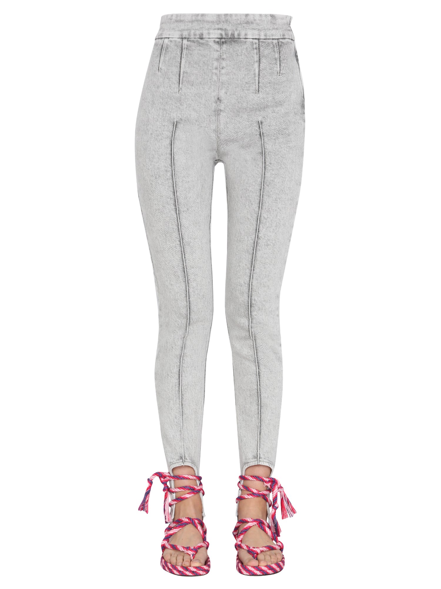 Isabel Marant Nanouli Slim-fit Mid-rise Distressed Stretch-denim Trousers In Grey