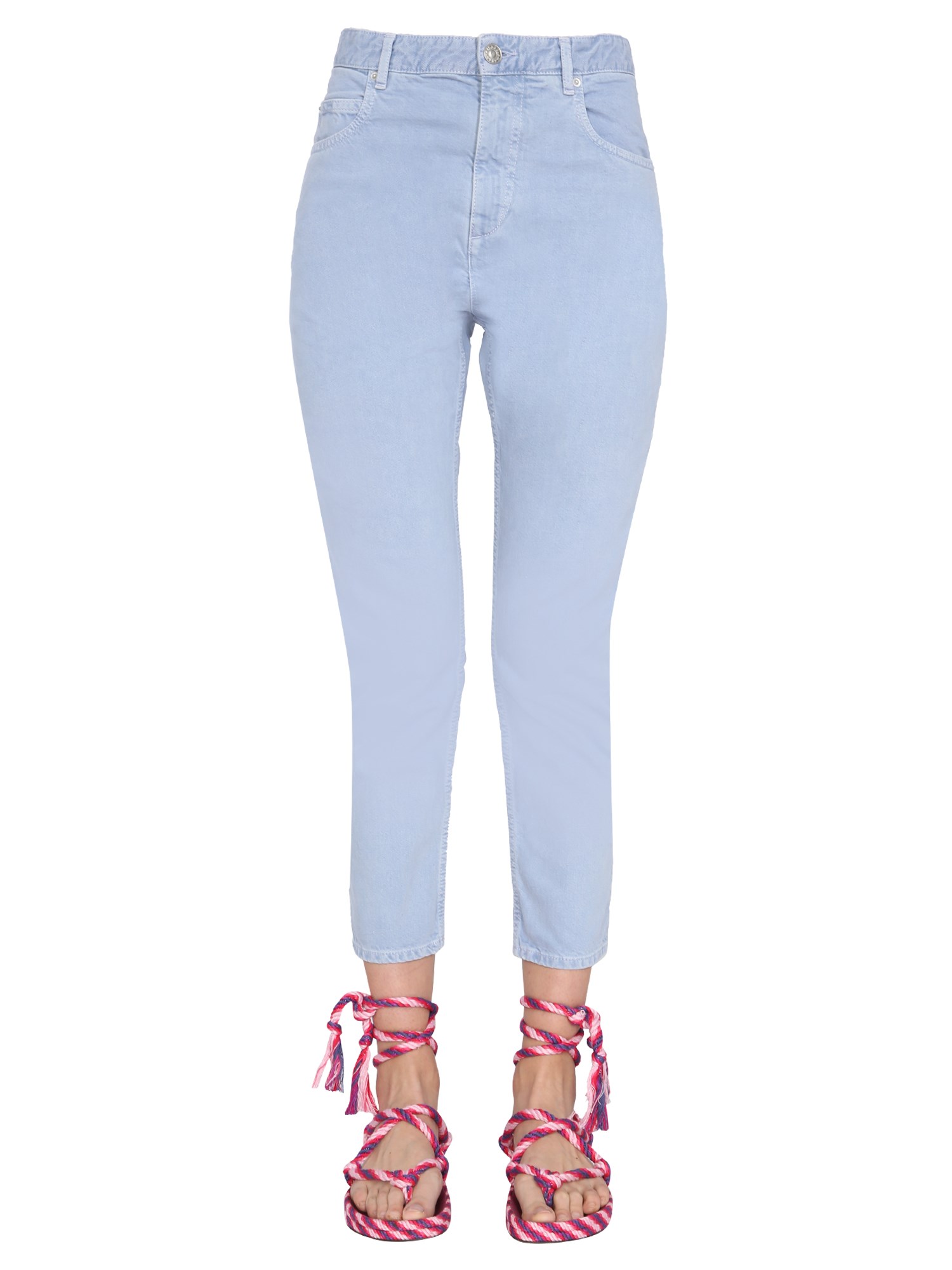 Shop Isabel Marant Étoile "wool" Jeans In Baby Blue