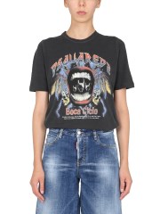DSQUARED - T-SHIRT RENNY FIT CON STAMPA 