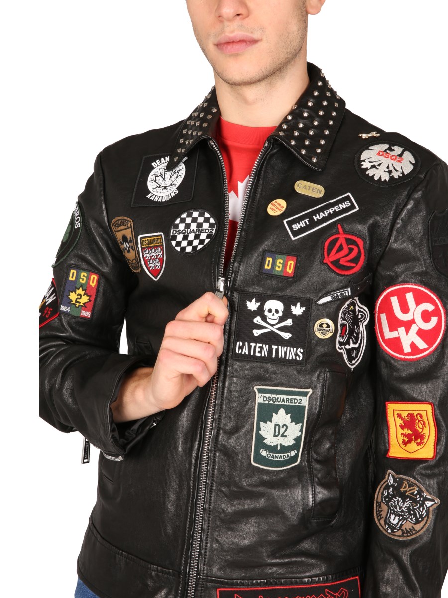 Leather man jacket on sale patches