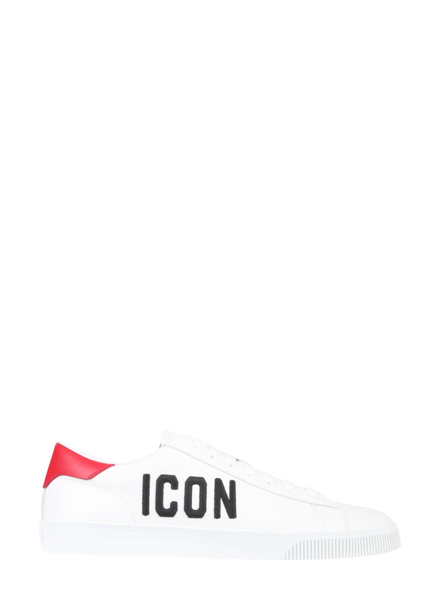 DSQUARED SNEAKER IN PELLE CON RICAMO LOGO ICON