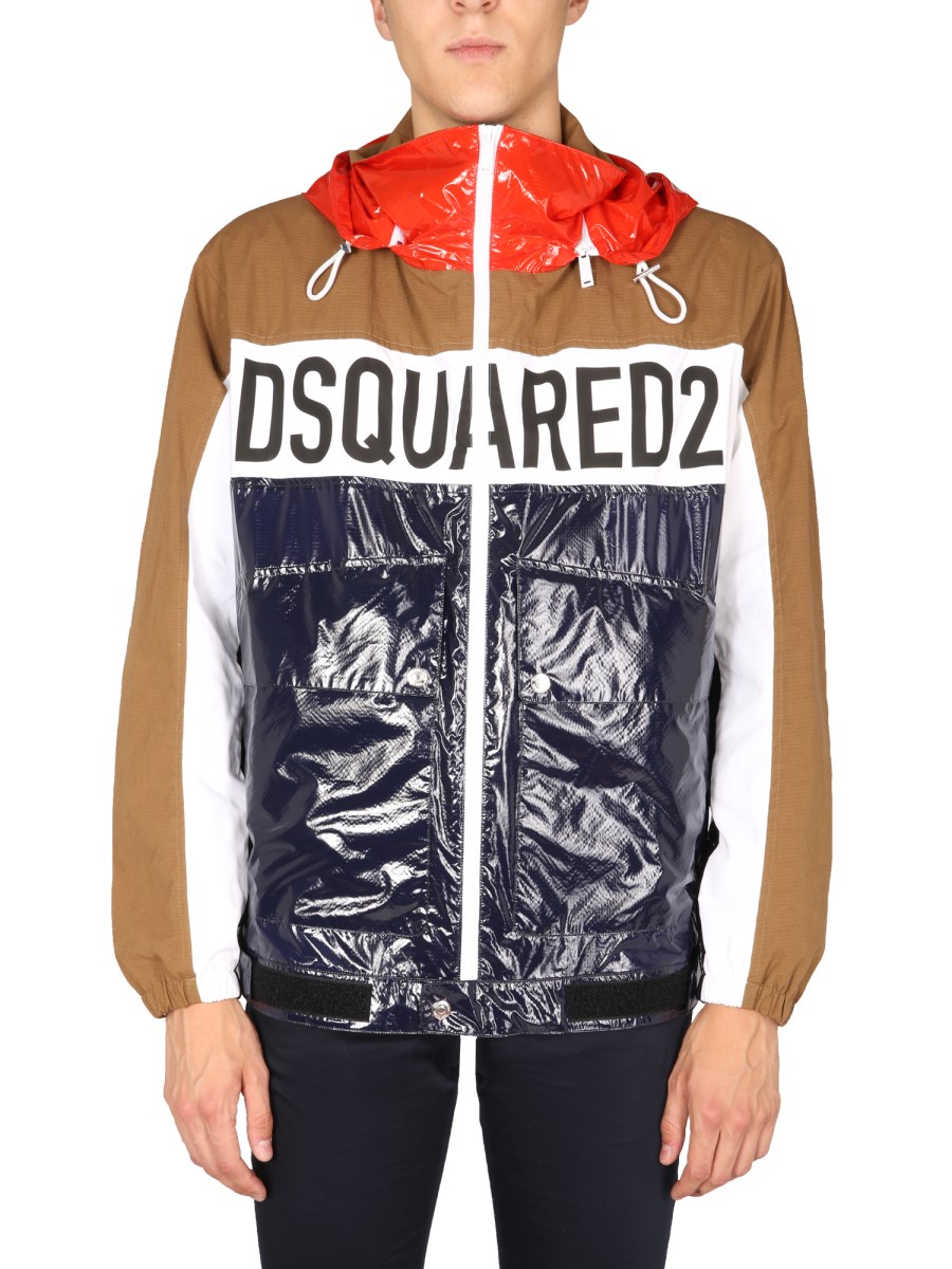 DSQUARED BOMBER IN TESSUTO TECNJICO CON LOGO