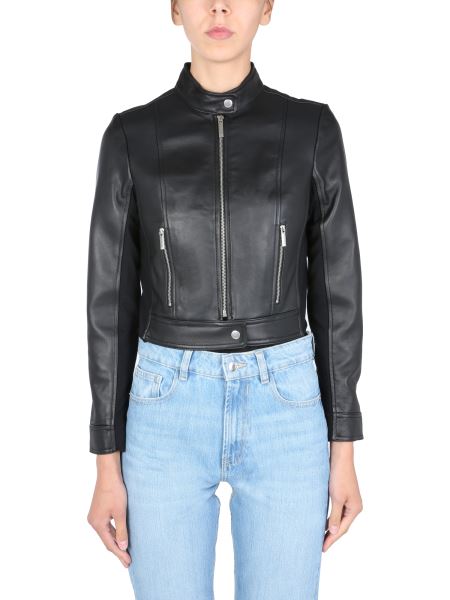 leather jacket women michael kors