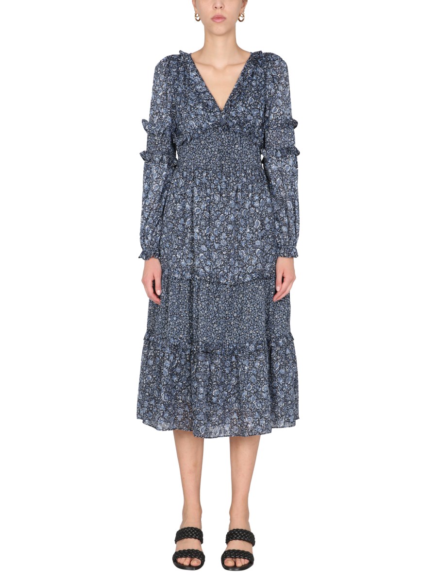 Michael kors botanical print clearance georgette dress