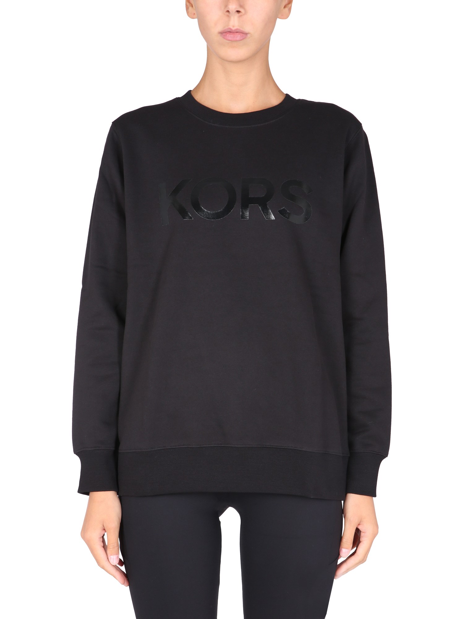 michael by michael kors sweatshirt with laminated logo