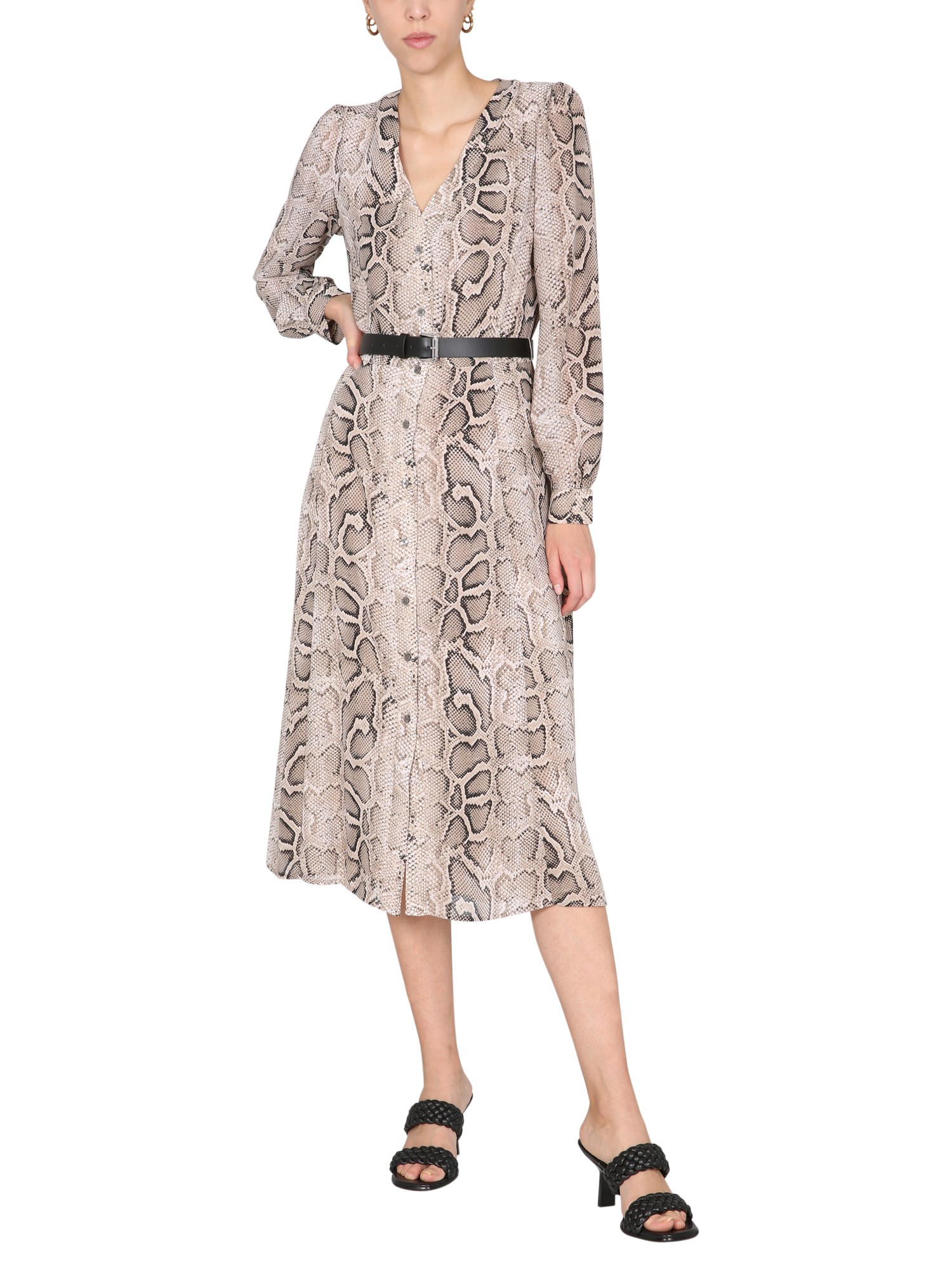 michael by michael kors midi dress with python print