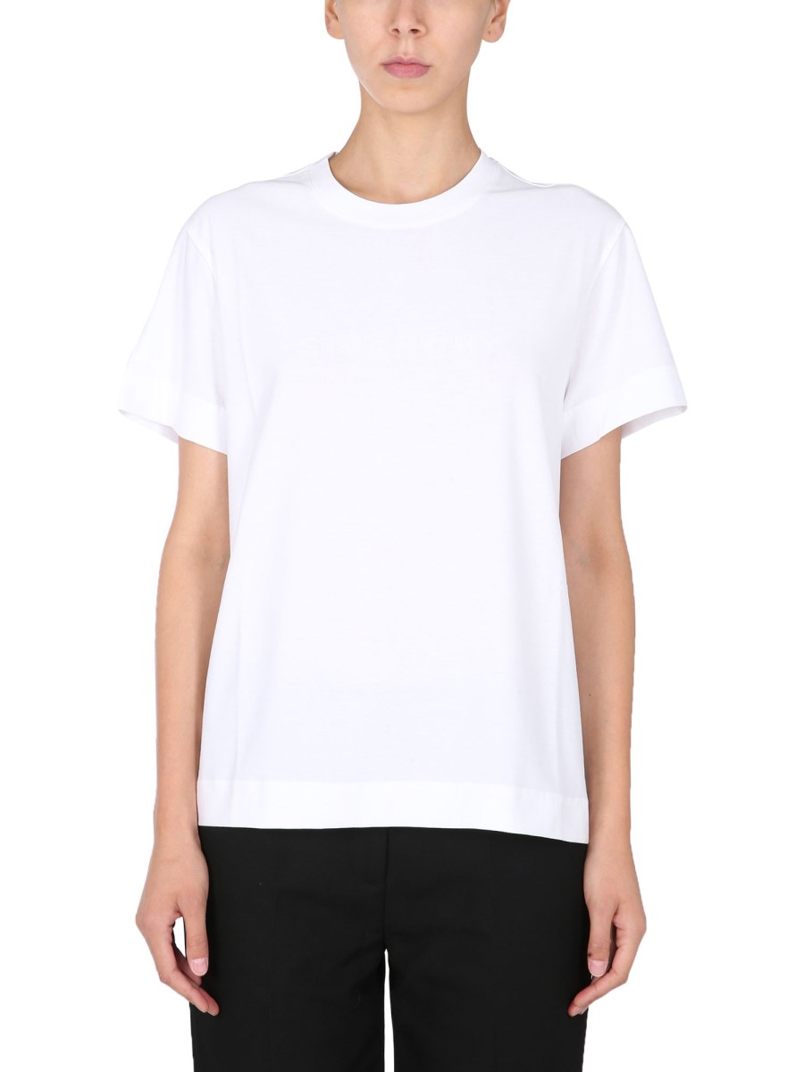 GIVENCHY T-SHIRT GIROCOLLO IN JERSEY DI COTONE CON LOGO