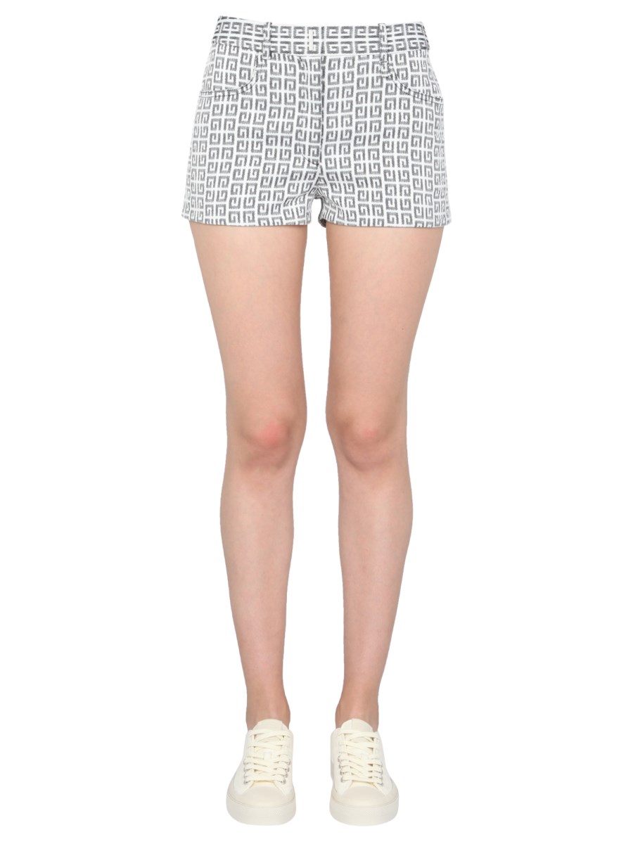 GIVENCHY SHORT IN JACQUARD 4G EFFETTO DENIM