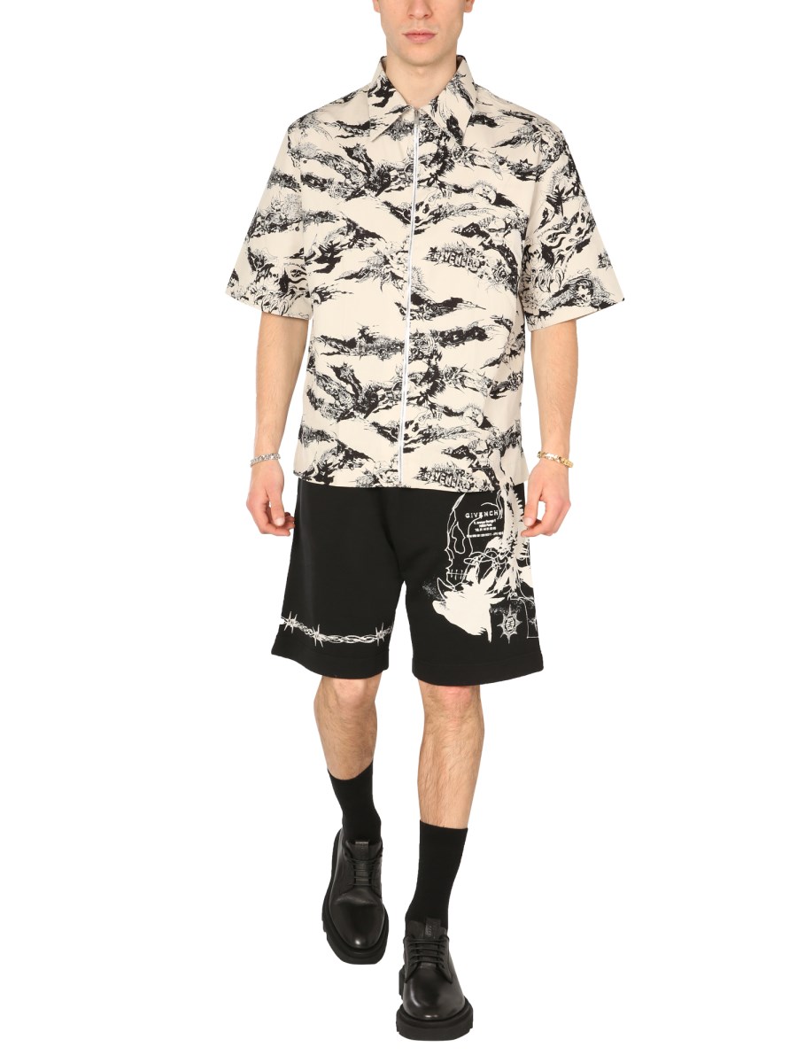 Givenchy Short Sleeve Cheetah Camo Hawaiian Shirt Givenchy