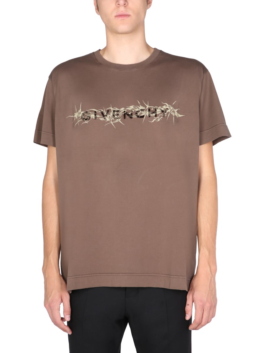 GIVENCHY BARBED WIRE VINTAGE COTTON JERSEY T SHIRT Eleonora Bonucci