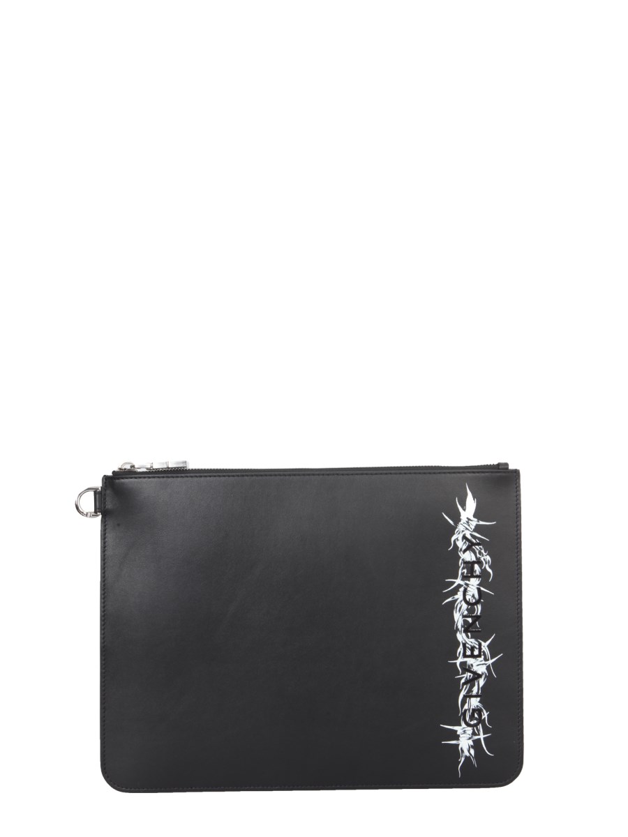 GIVENCHY POUCH IN PELLE CON LOGO VERNICIATO