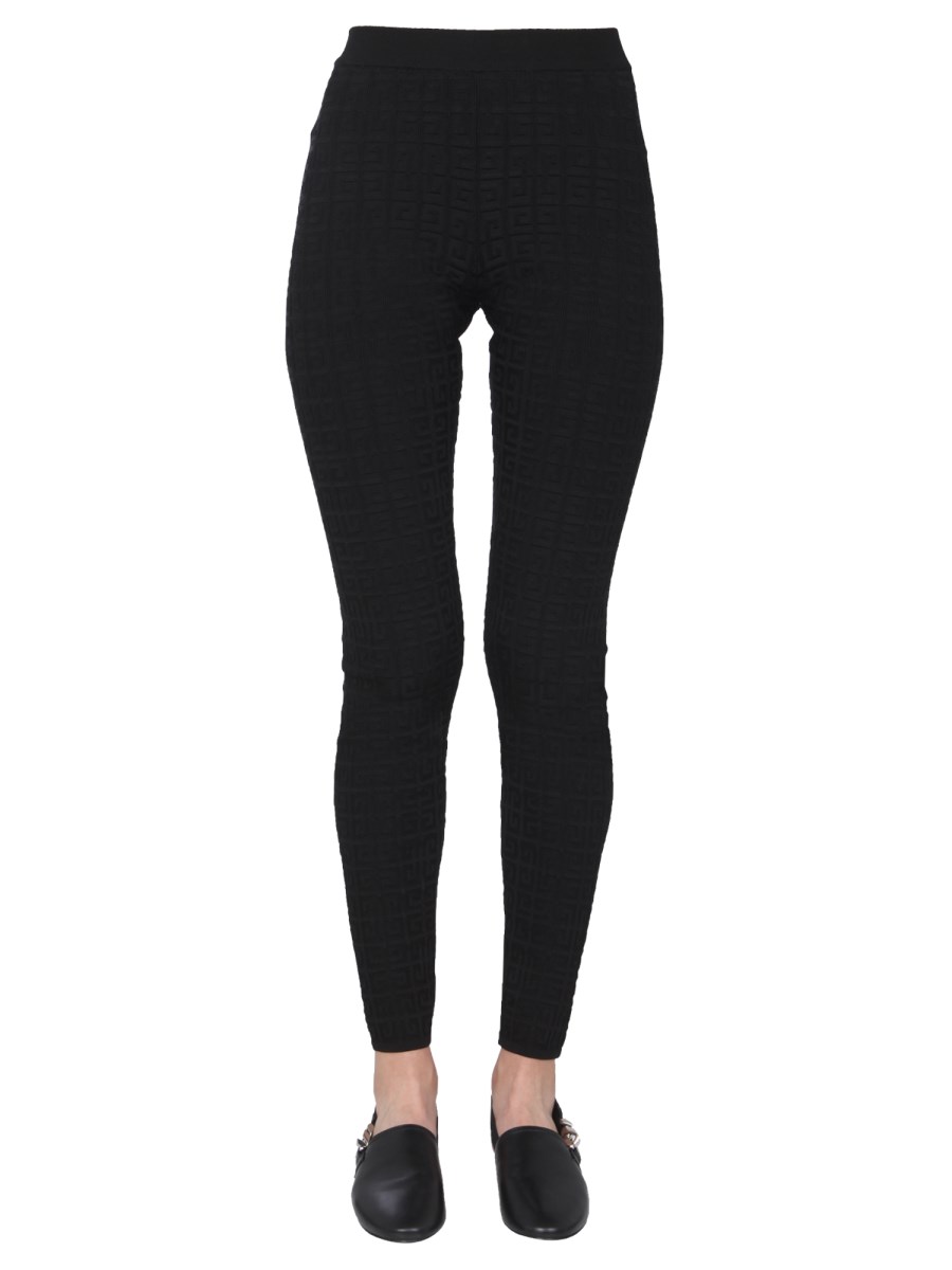 Givenchy 4g High-rise Stretch-knit Leggings In Black