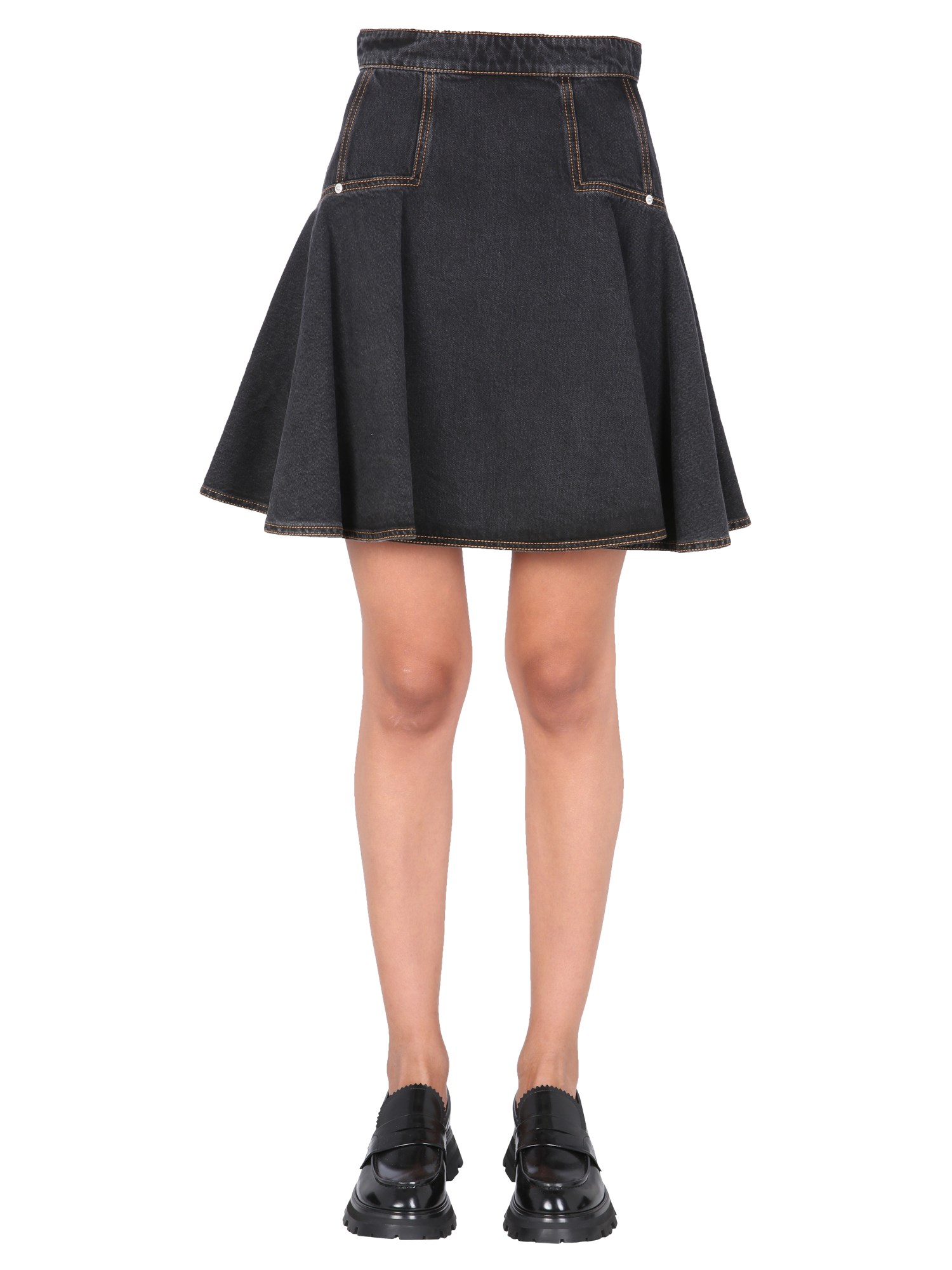 alexander mcqueen flared mini skirt