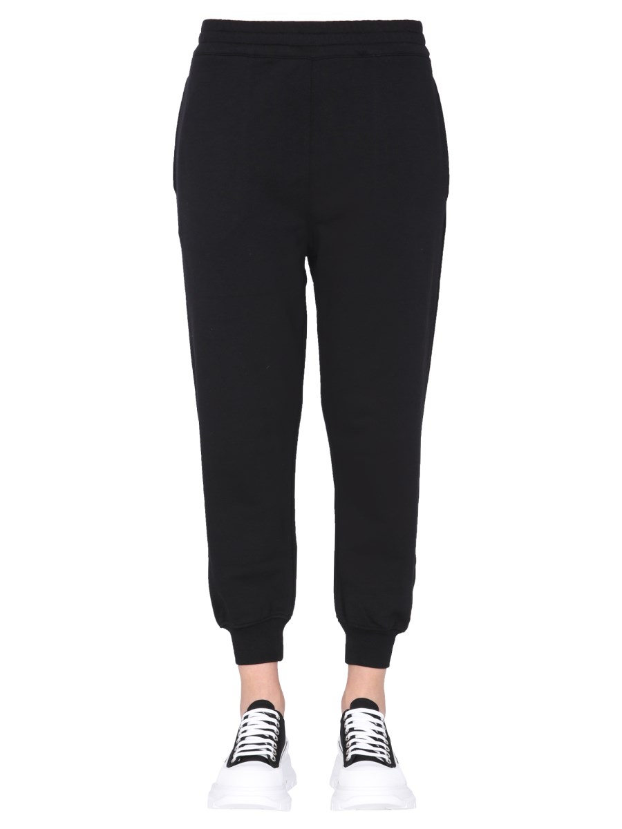 ALEXANDER McQUEEN PANTALONE JOGGING IN COTONE CON STAMPA LOGO